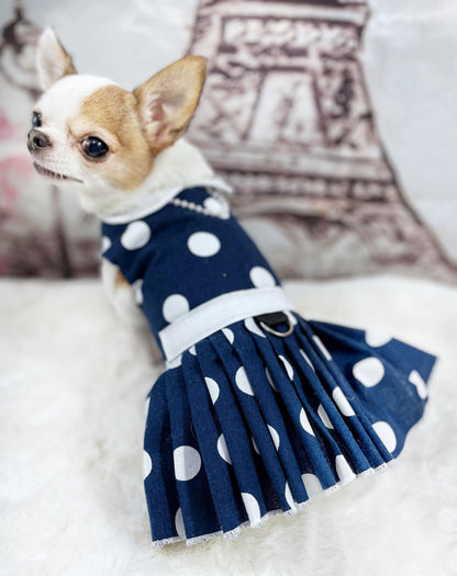 Pearls Couture  Spotted Pet Dress Cotton Dog Cat Rabbit