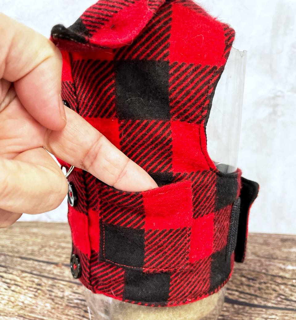 Dog Cat Pet Vest Harness Buffalo Plaid Red Black Checked Flannel Workshirt PRE-MADE