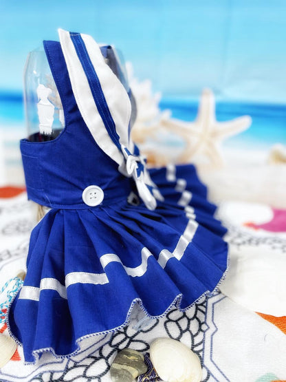 Patriotic Sail Away: Red, White & Blue Sailor Pet Dress