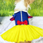 Dog Cat Pet Snow White Costume Dress with Crinoline