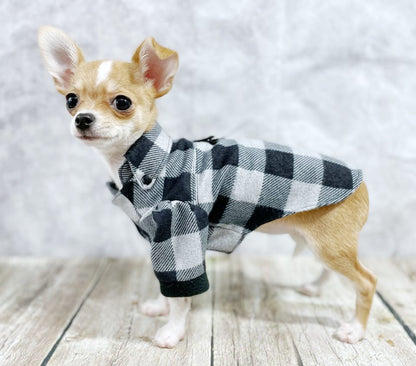 Plaid Perfection: The Ultimate Pet Flannel with Leash Ring