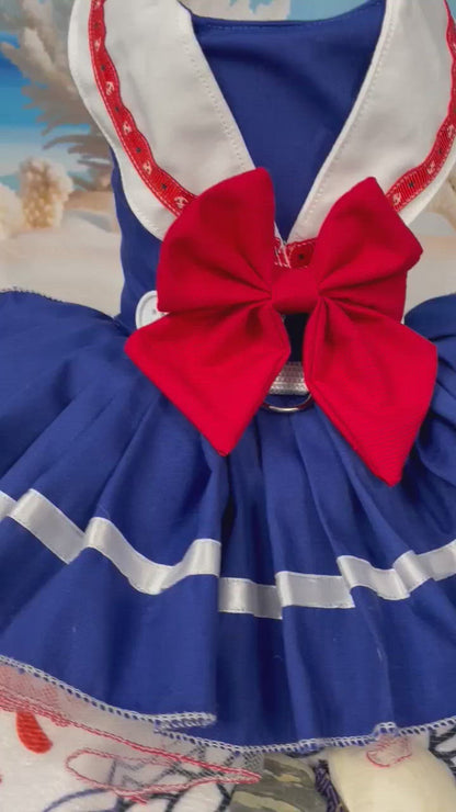 Patriotic Sail Away: Red, White & Blue Sailor Pet Dress