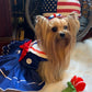 Dog Cat Pet Dress Harness Ahoy Red & Blue Sailor with Crinoline PRE-Made