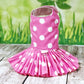 Dog Cat Pet Harness Dress Pink Dots Summer Washable Next Day Shipping