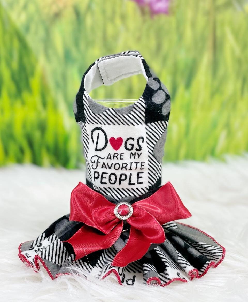 Dog Harness Dress Dog are my favorite People  Cotton Lined Machine washable Next Day Shipping