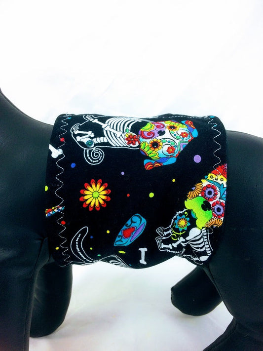 Dog Belly Band Diaper Sugar Skull Dogs Marking Incontinence  Washable Reusable Waterproof Wrap Extra wide