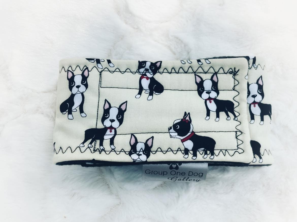 Dog Belly Band Diaper Boston Terrier Cute Dog Marking Incontinence  Washable Reusable Waterproof Wrap Extra wide
