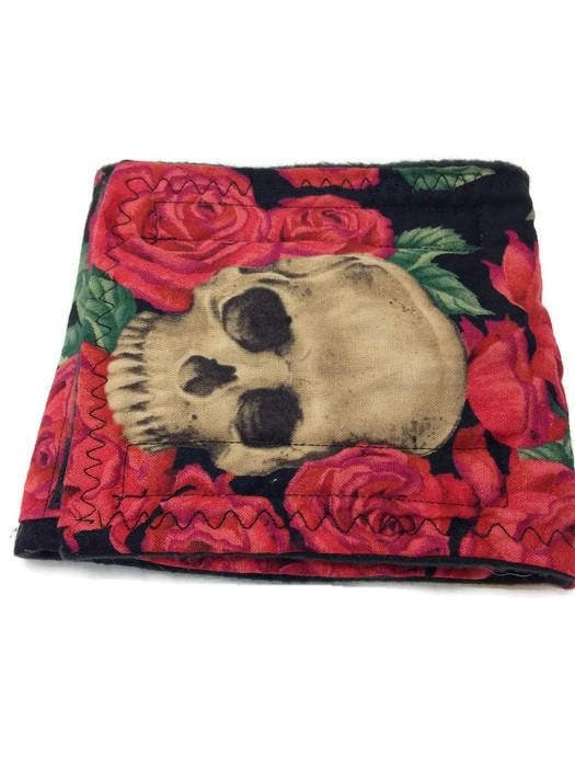 Dog Belly Band Diaper Rose and Skulls  Dog Marking Incontinence  Washable Reusable Waterproof Wrap Extra wide