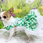Dog Cat Pet Teacup Dress Harness Green Plaid St. Patrick's Day Fancy Pet Clothing Next Day Shipping